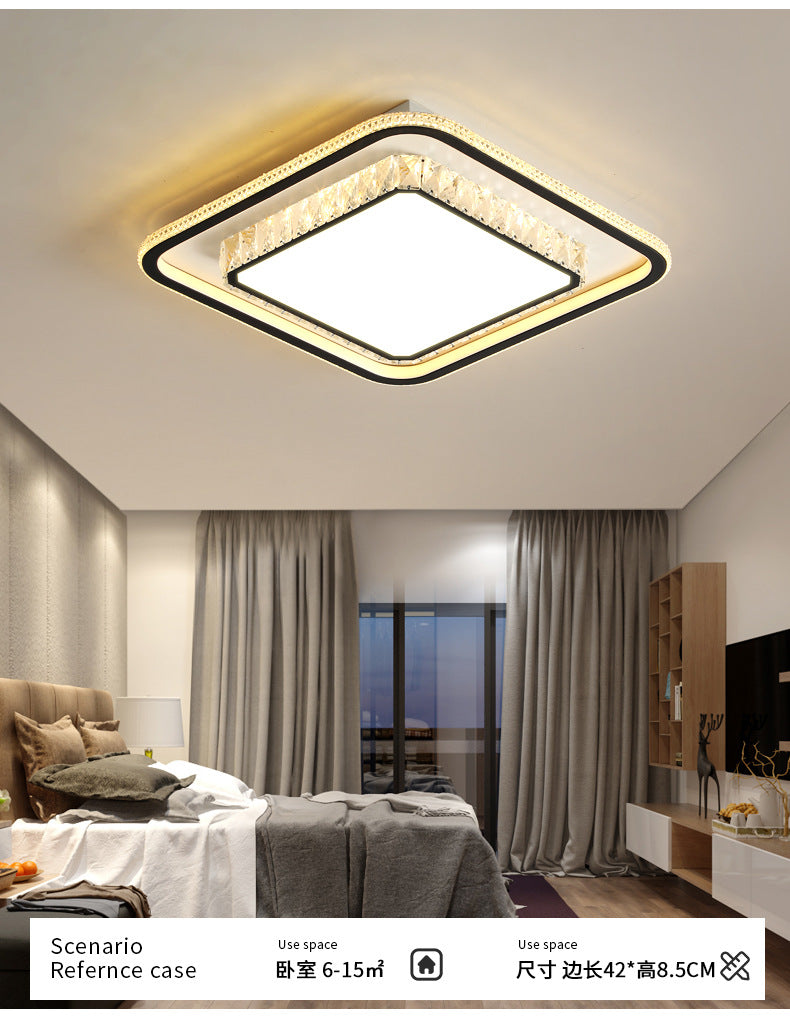 Wholesale Large Living Room Lamp2025New Year's Light Luxury Crystal led Ceiling lamp simple modern elegant bedroom lighting fixture