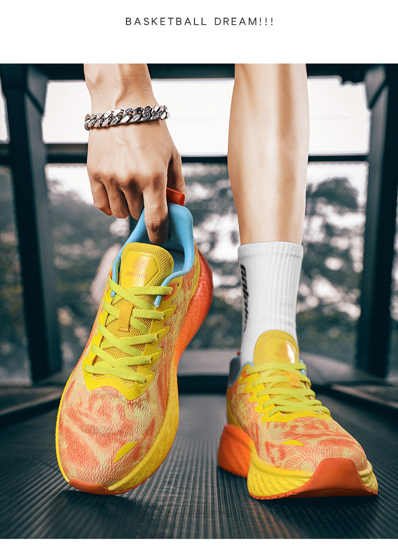 Marathon Running Shoes Soft Sole Cushioning Men and Women Mesh Training Running Shoes Rebound Physical Test Sports Student Sports Shoes Men's