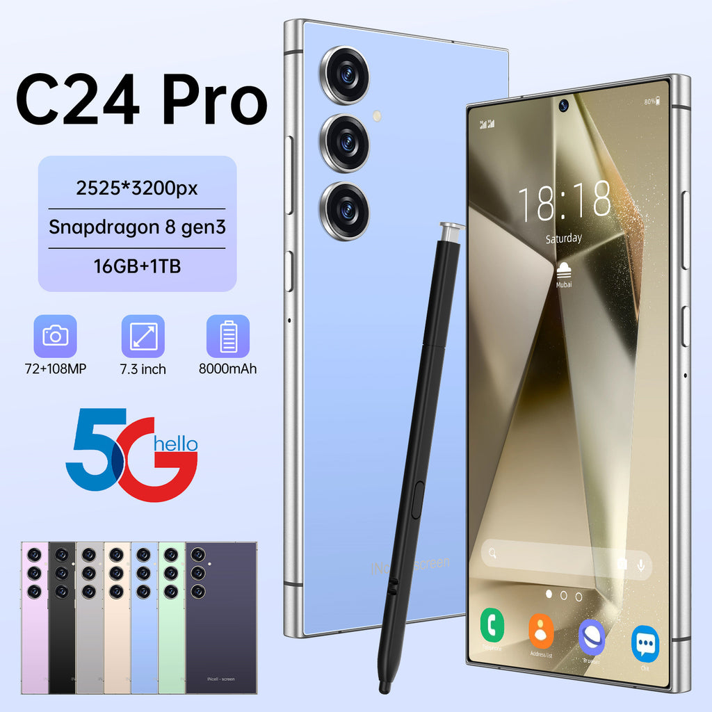 Exclusive Supply C24 Pro Smartphone7.3Extra Large Screen16+1T Android Phone Source Factory