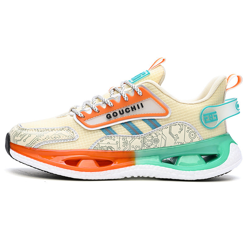 Autumn Hot-Selling Popcorn Rubber Non-Slip Wear-Resistant Sports Running Shoes Mesh Breathable Couple Trendy Casual Shoes