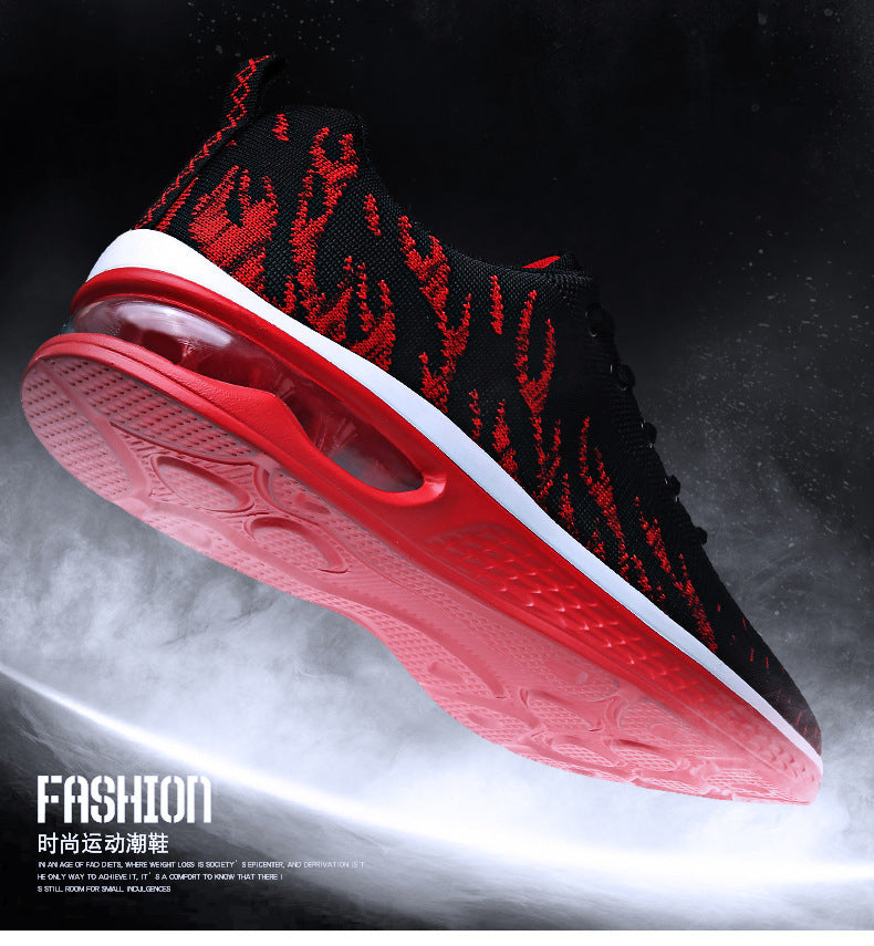 New Sports Shoes Four Seasons Casual Flyknit Breathable Cushion Running Shoes for Teenagers Ultra-light Shock-absorbing Trendy Men's Shoes