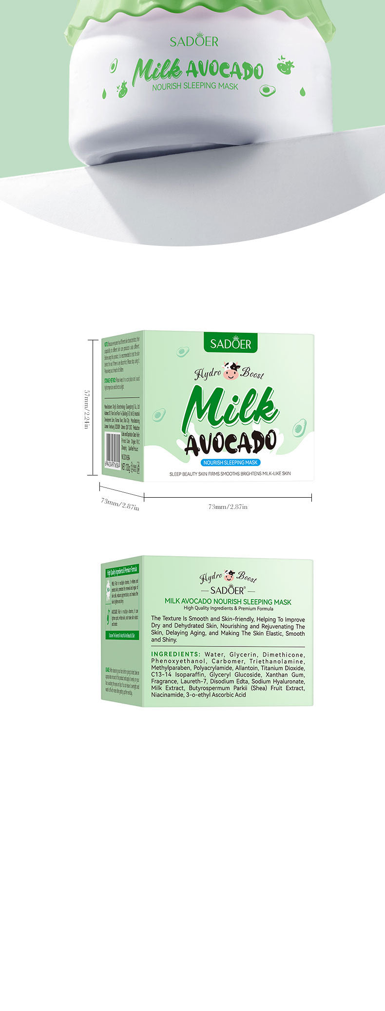 Fruit Mask120gSADOER Milk Nourishing Hydrating Moisturizing Sleeping Mask Cross-Border Wholesale