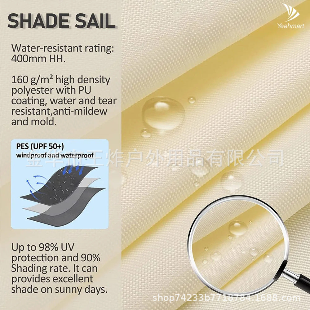 Sunshade Sail In Stock Hot-Selling Park Pool Square Sunshade Canopy Sun Protection Supply Source Manufacturer