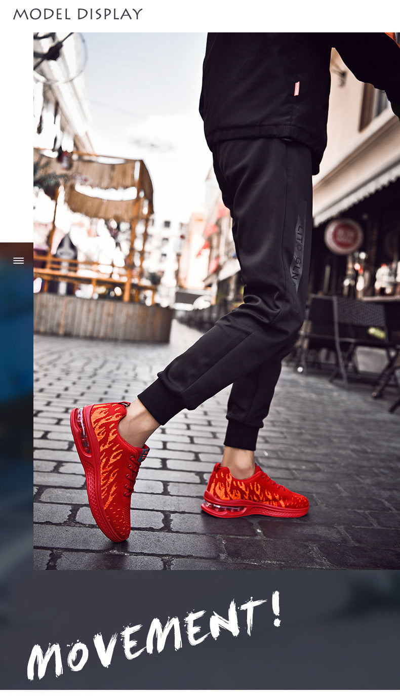 New Sports Shoes Four Seasons Casual Flyknit Breathable Cushion Running Shoes for Teenagers Ultra-light Shock-absorbing Trendy Men's Shoes