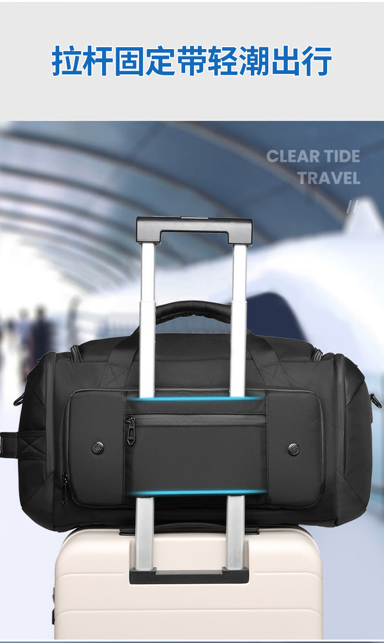OZUKO Travel Bag Fitness Handbag Large Capacity Dry Wet Separation Can Be Inserted Into The Trolley Short Distance Business Trip Sports Men's Bag