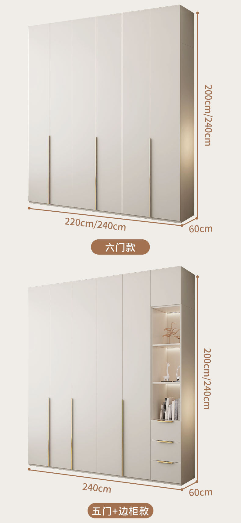 Solid Wood Multi-layer Board and European Pine Board Wardrobe Customization for Home Bedroom Cloakroom One Door to Ceiling Full House Custom Wardrobe