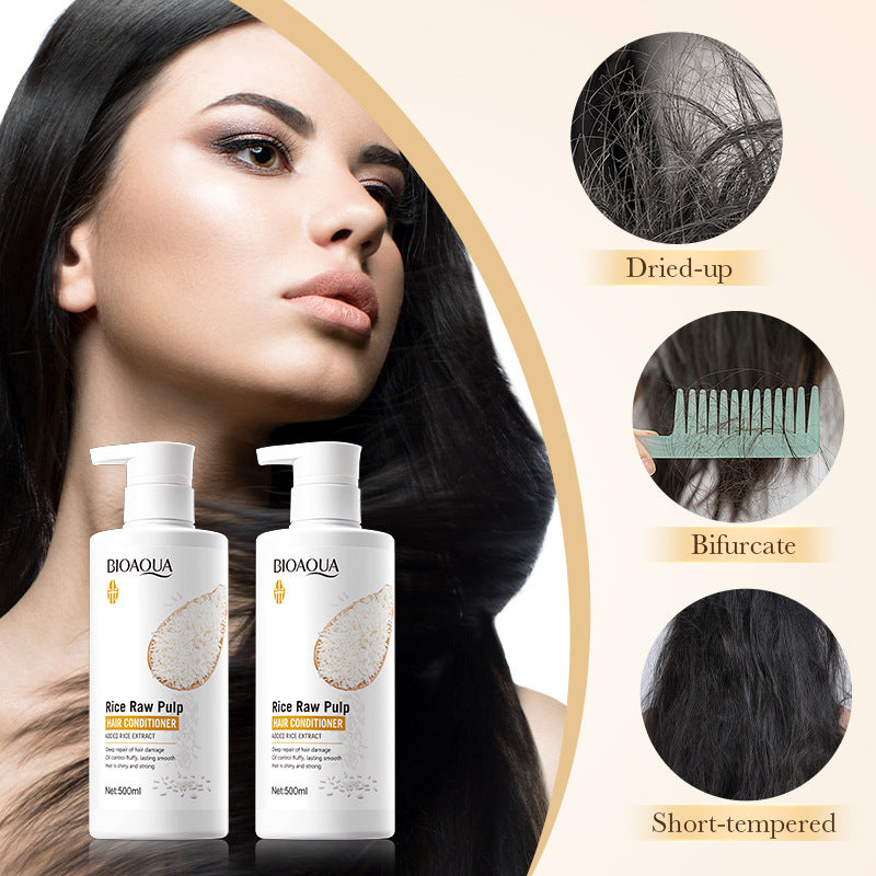 Rice Puree Hair Conditioner500mlBIOAOUA Repair Smooth Improve Frizz Cross-Border Wholesale