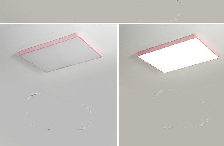 Home Living Room Lamp Rectangular Creative Macaron Ceiling Lamp Room Lamp Modern Simple Iron Art led Bedroom light