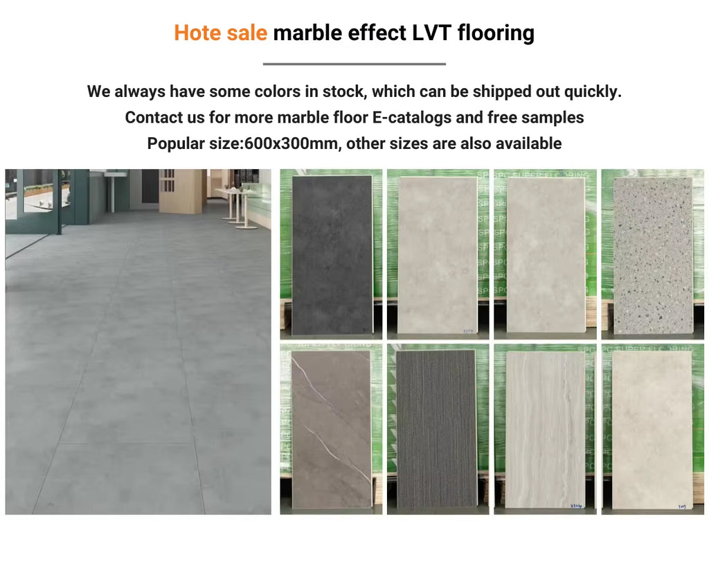 Waterproof 4mm 5mm 6mm Self Adhesive Click Plank Luxury Vinyl Tiles Look Like Stone Marble Effect Lvp Lvt Vinyl Flooring