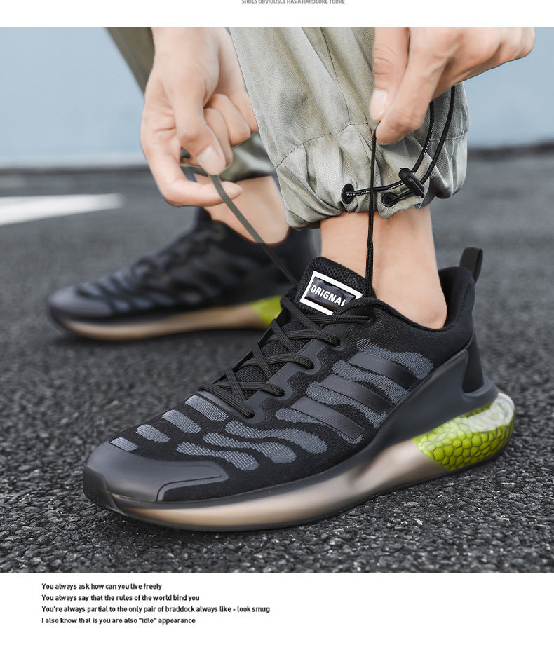 New Outdoor Running Shoes for Men, Soft Sole, Shock Absorption, Real Popcorn Casual Shoes, Breathable Ice Silk Mesh Sports Shoes