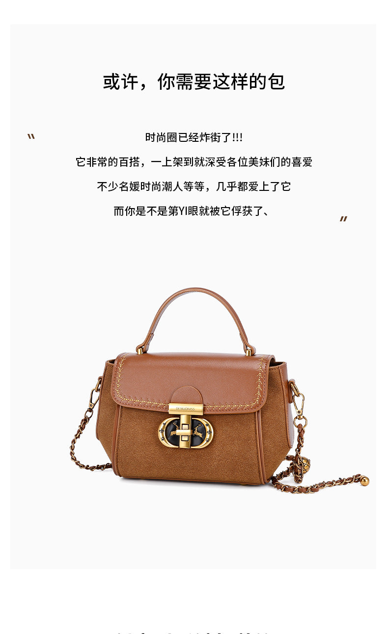 European and American Retro Niche Stylish Small Square Bag Chain New Texture Handbag Fashion Versatile Shoulder Crossbody Bag for Women