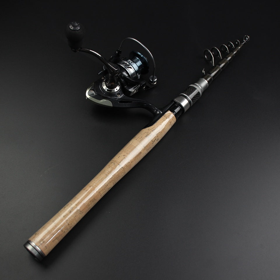 Portable Sea Rod Set with Wooden Handle, Fishing Reel, Telescopic Lure Rod, Fishing Gear, Wholesale from Fishing Rod Manufacturer