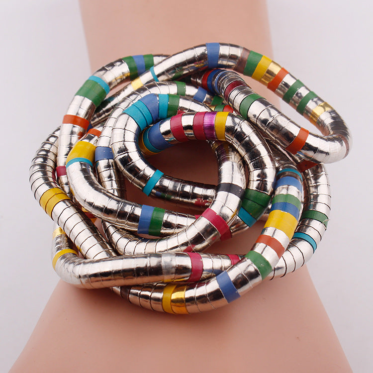 Wrapped Snake Necklace Without Head and Tail90cm White K Iron-plated Irregular Snake Year Necklace Flexible Bendable Snake Bone Necklace