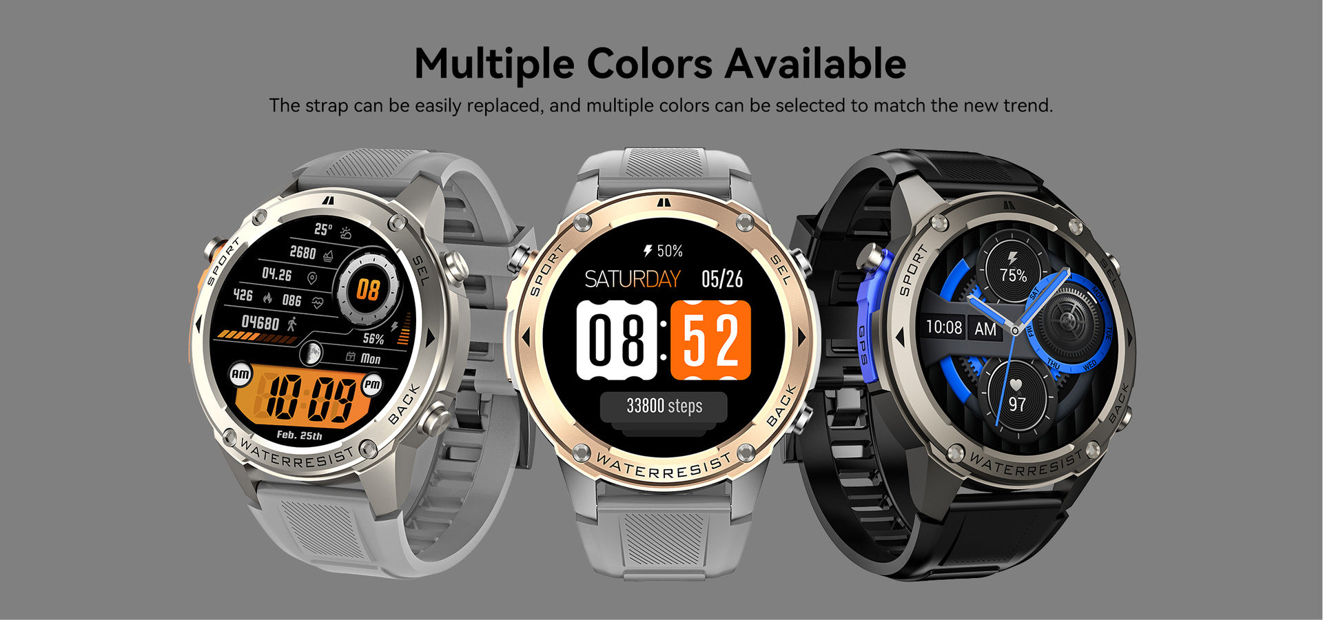 DM56Smart Watch1.52inch Bluetooth call heart rate pedometer sleep monitor GPS Positioning Three-Proof Sports