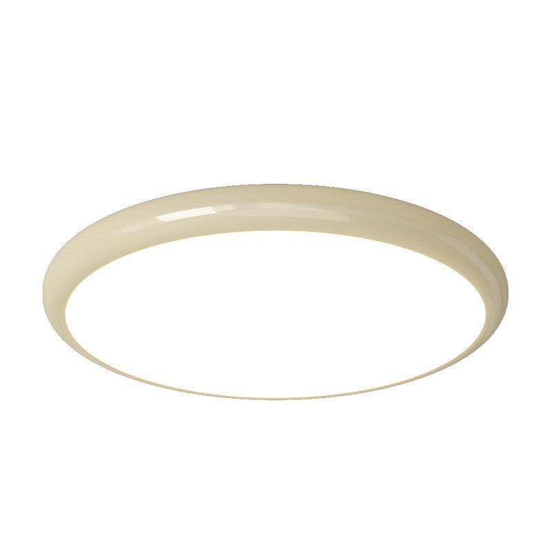 Cream style master bedroom lamp, round Nordic ceiling lamp LED Iron Art Study Lamp Creative Living Room Lamp Home Atmosphere