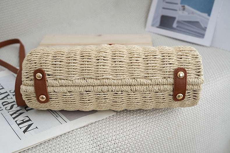 Crossbody Women's Bag New Fashion Single Shoulder Straw Bag Niche Handbag Vacation Beach Bag Korean Style Straw Bag Woven Bag