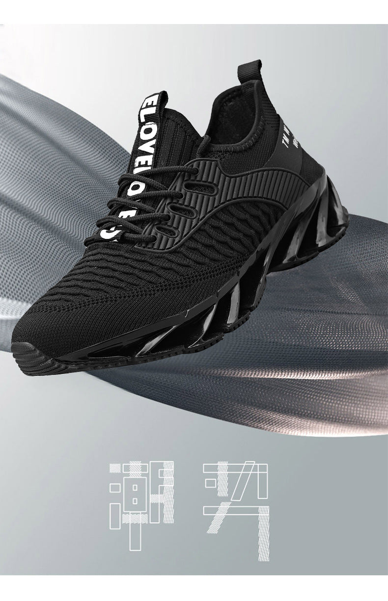 2025Summer New Men's Shoes Non-Slip Blade Shoes Men's Running Shoes Breathable Flyknit Mesh Shoes Sports Casual Shoes