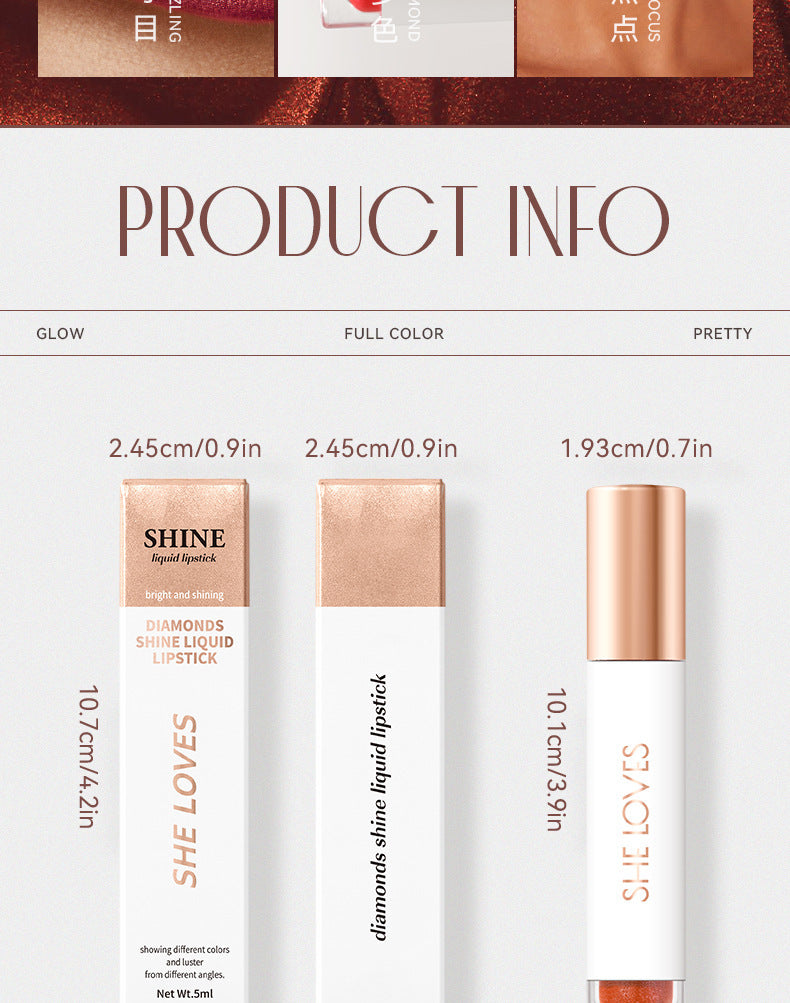 SHELOVES Diamond Fine Shimmer Matte Liquid Lipstick LiquidLipstick Wholesale Lip Gloss