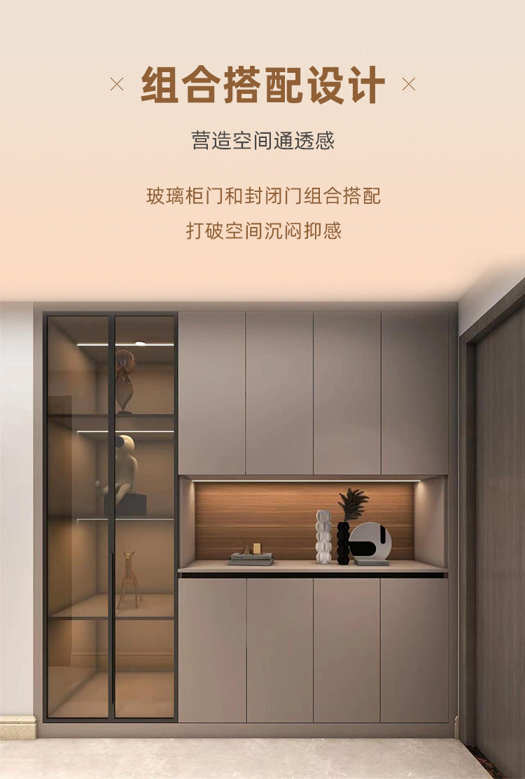 Custom Whole House Wardrobe Bedroom Cream Style Princess One-Door-to-Top Wardrobe Wine Cabinet Entryway Shoe Cabinet Custom Cloakroom