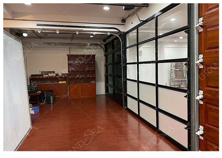 High Quality Automatic Overhead Sectional Hurricane Impact Full Board Insulated Steel Panel Aluminum Garage Doors
