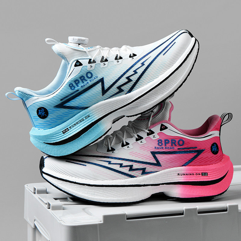 Red Rabbit8pro Full Palm Carbon Plate Racing Shock Absorption Running Shoes for Men and Women Couples Rotating Buckle Youth Student Sports Shoes