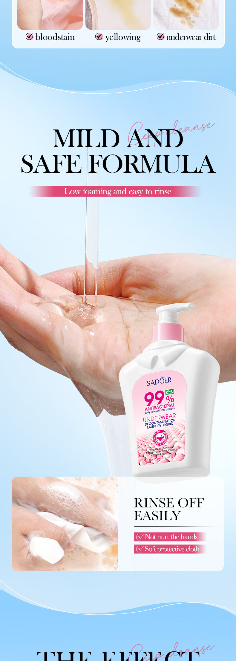 Full English Antibacterial Stain Removal Underwear Laundry Detergent SADOER  foreign trade wholesale of laundry detergent for cleaning clothes