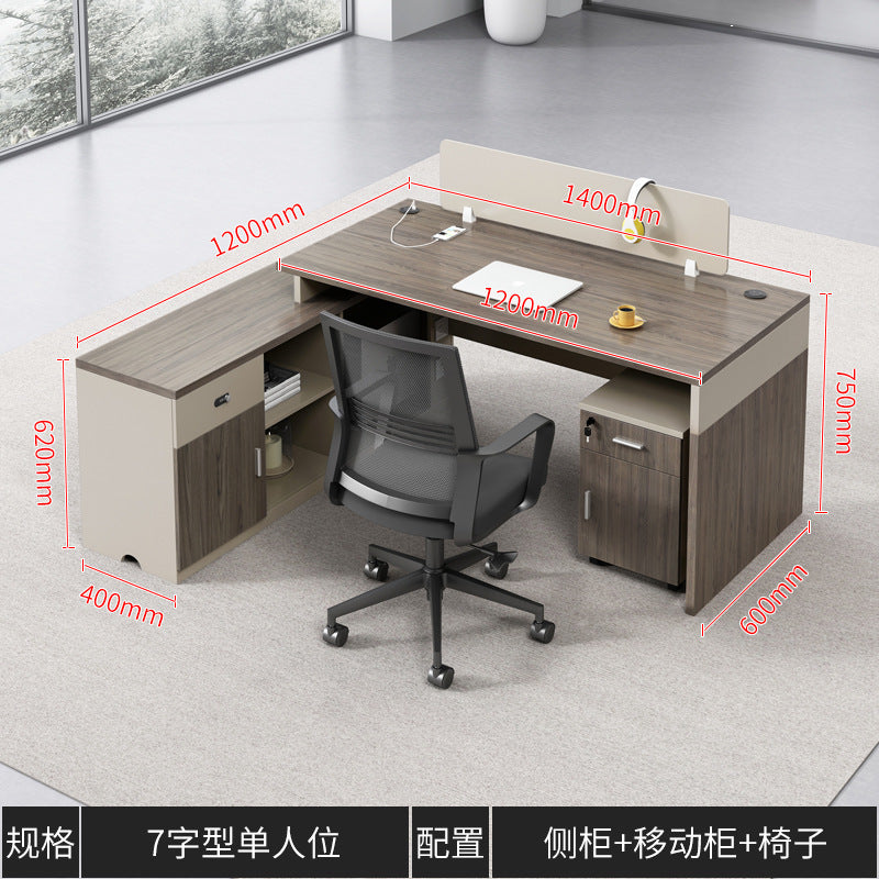 Financial Office Desk Employee Position Staff Office Desk and Chair Set Simple Modern Three-Person Company Computer Desk