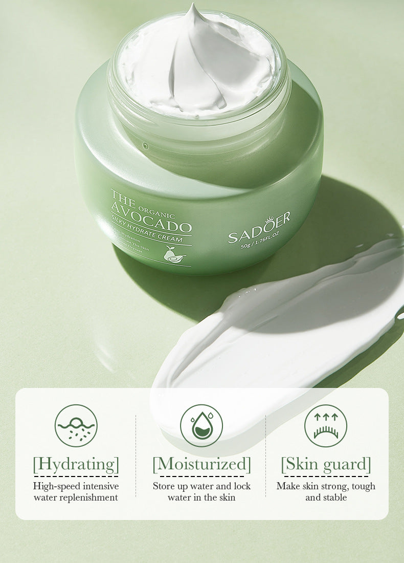 Avocado Face Cream SADOER Silky Hydrating Refreshing Non-Sticky Moisturizing Cream Cross-Border Wholesale