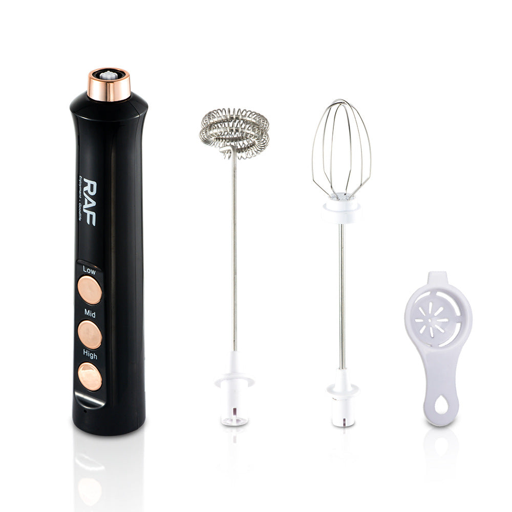 ＲＡＦCafe Milk Frother Egg Beater Household Electric Milk Frother Milk Stirrer 2-in-1