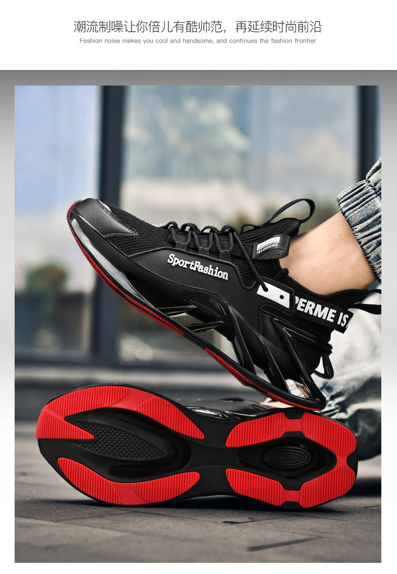 Spring New Large Size Blade Sole Sneakers Casual Versatile Men's Shoes Fashion National Style Patchwork Trendy Shoes