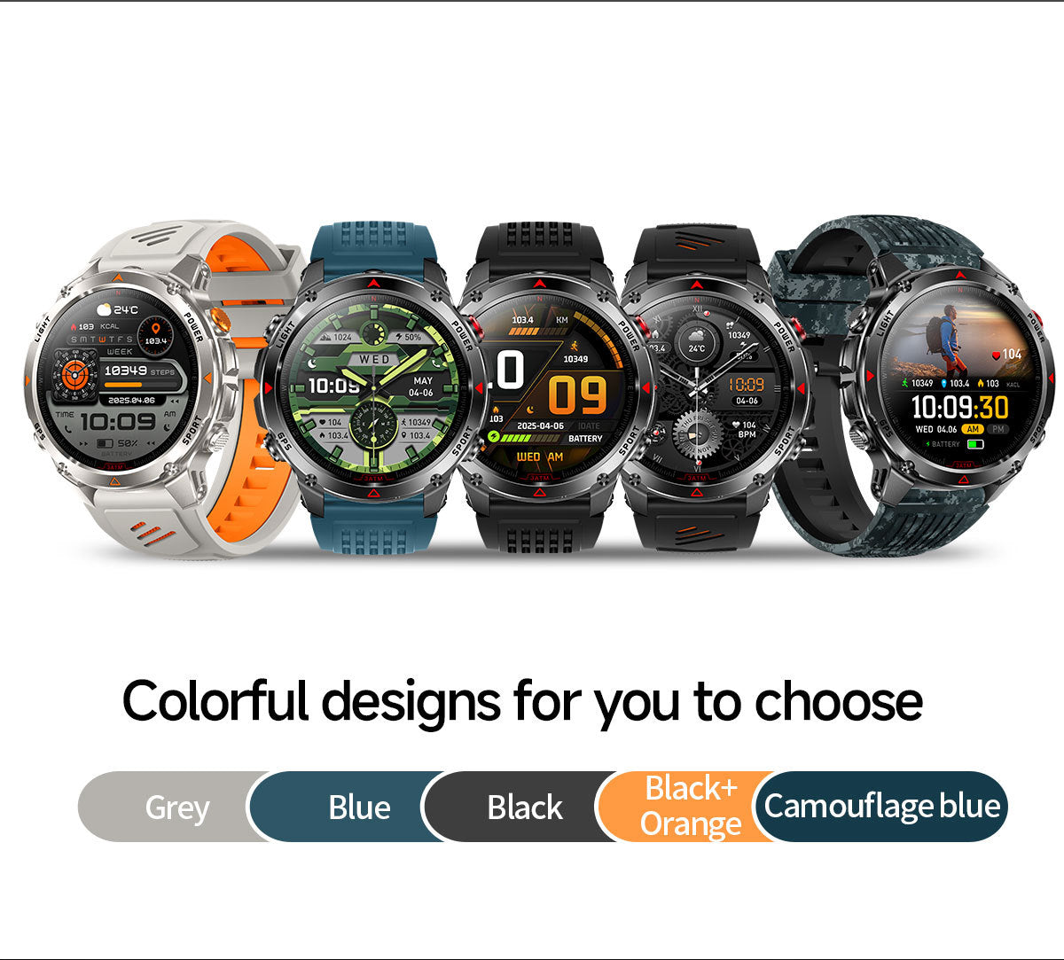 HT37Smart Watch1.46inch Bluetooth Call Heart Rate Pedometer GPS Beidou Positioning Three-Proof Sports Track