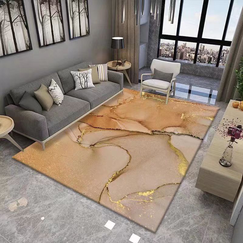 Living Room Carpet Nordic Light Luxury High-End Coffee Table Sofa Cushion Ink Art Style Home Bedroom Bedside Crystal Velvet Carpet