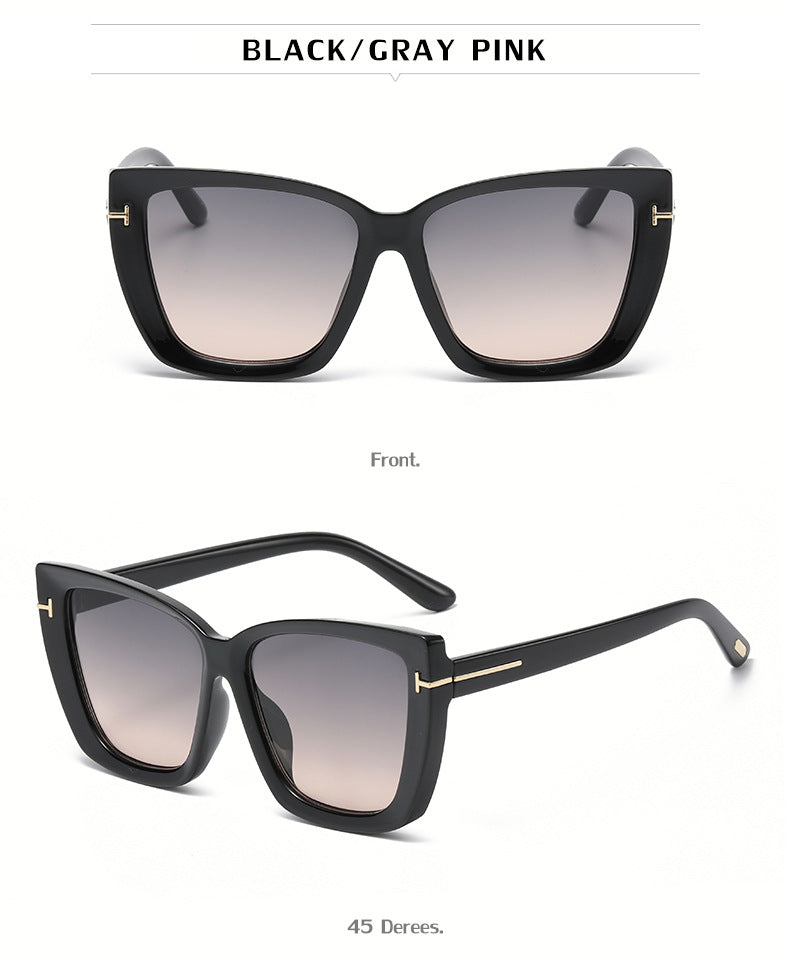 European and American Fashion Cat Eye Sunglasses for Women with High-end Feel Korean Style T Fashionable Sunglasses for Women Wholesale