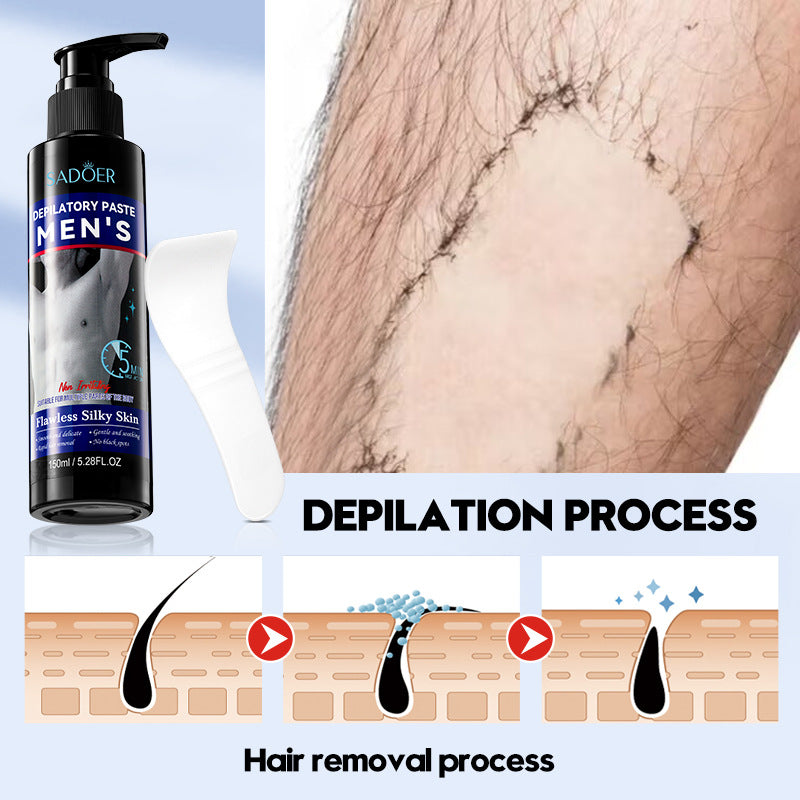 Men's Smooth Hair Removal Cream SADOER Non-irritating Underarm Body Hair Removal Cream Cross-Border Wholesale