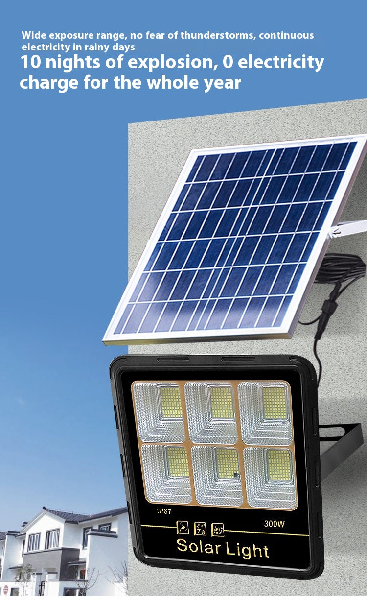 Super Bright Outdoor Solar Flood Light Waterproof ABS Smart Lighting for Yards Split Design