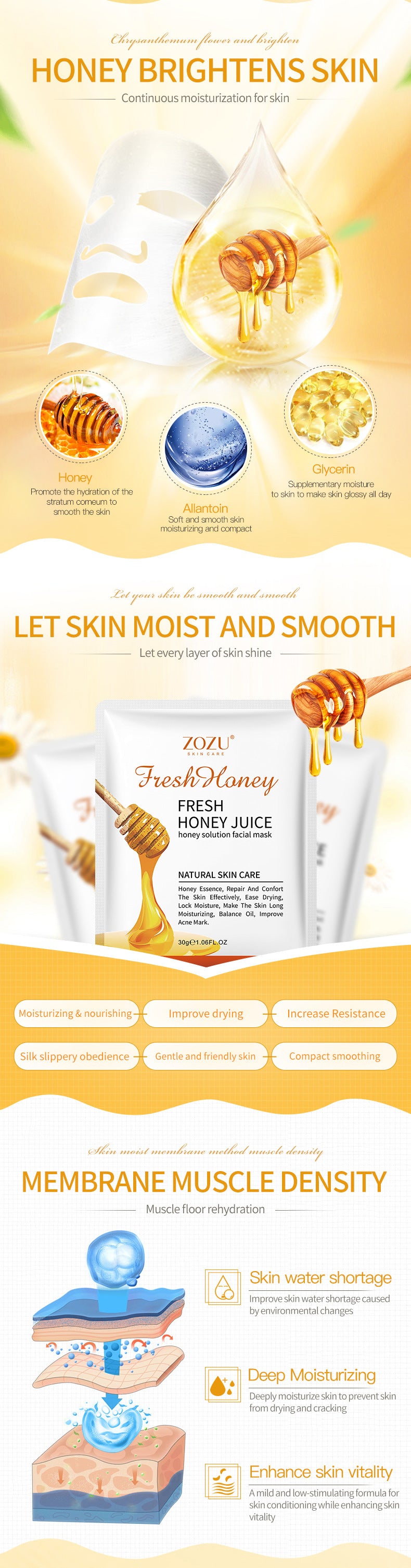 Honey Aloe Vera Mask ZOZU Hydrating Moisturizing Tablets  Cross-border Foreign Trade Skincare Wholesale