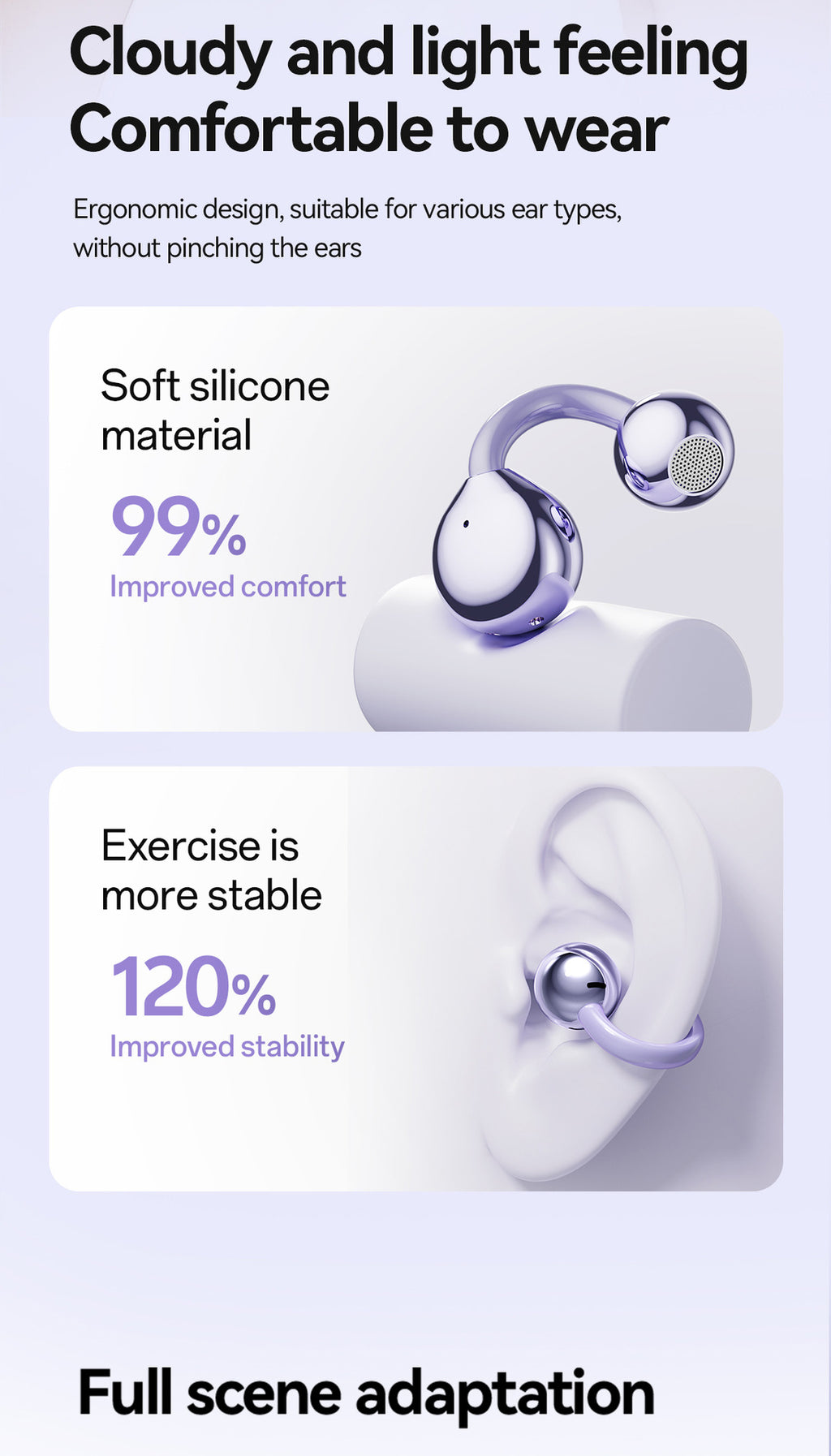 Featured Selection2025New GL8Ultra-long Battery Life High Appearance Private Model Ear Clip Bluetooth Earphones Wholesale