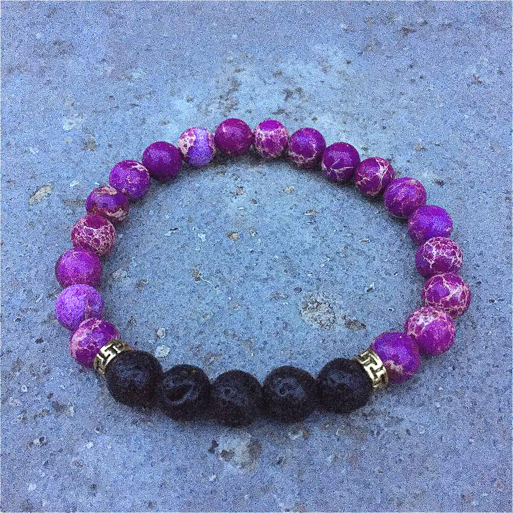 AliExpress8mm Volcanic Lava Stone Bracelet Natural Emperor Stone Couple Fashion Bracelet Factory Direct Sale