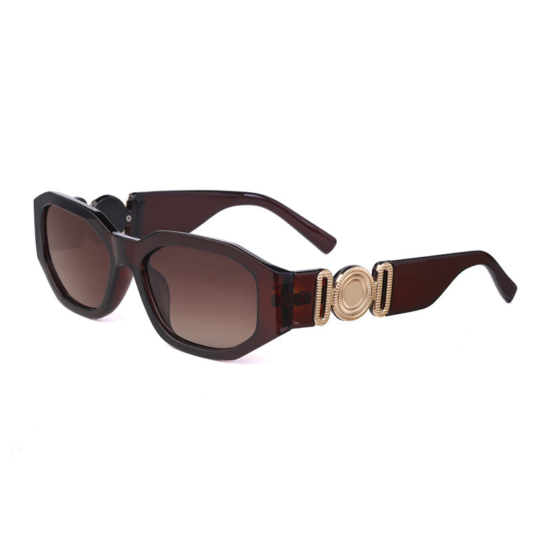 2025New Small Square Frame Sunglasses European and American Trendy Head-Shaped Polygonal Glasses Small Frame Sunglasses for Men