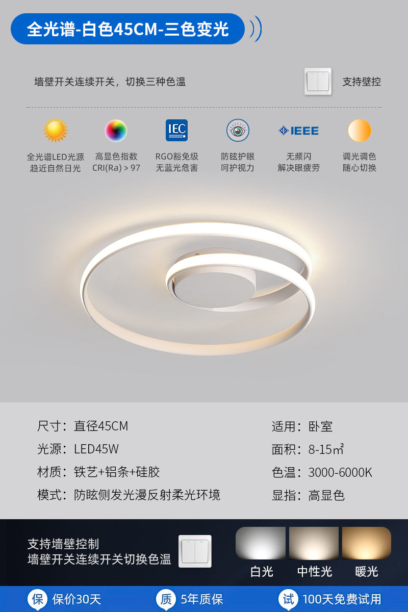 Master Bedroom Light2025New Full Spectrum Eye Protection led Ceiling Lamp Modern Minimalist Internet Celebrity Style Artistic Living Room Lamp