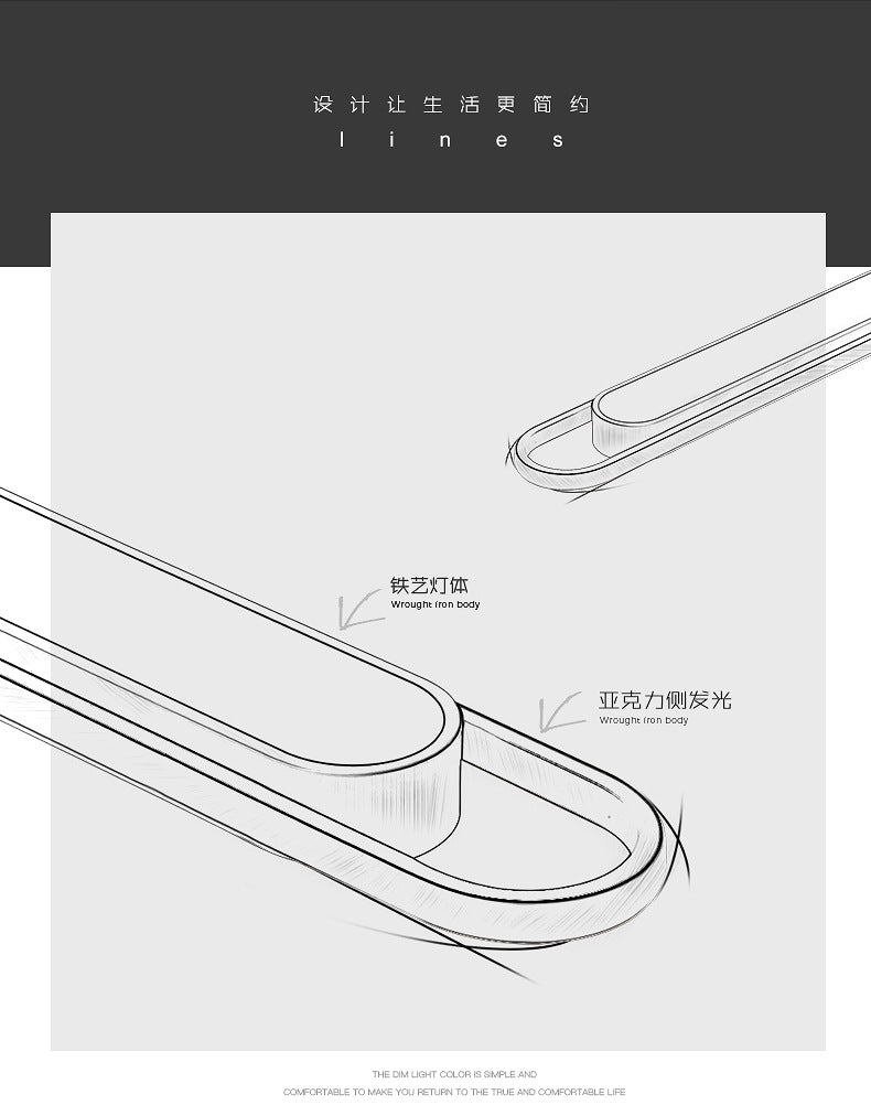 Aisle Light Corridor Light Modern Simple Entryway Porch Balcony Light Iron Art Long Strip Cloakroom led Ceiling Light Fixtures