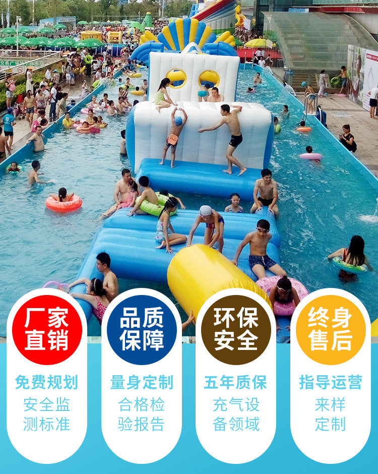 Inflatable Water Challenge Pool Swimming Pool Amusement Park Manufacturer Slide Combo Frame Outdoor Water Fun