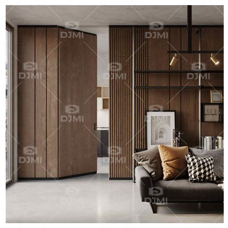 Invisible Flush Mounted High-end Secret Room Wooden Doors Internal Concealed Integrated Frameless Hinged Hidden Door