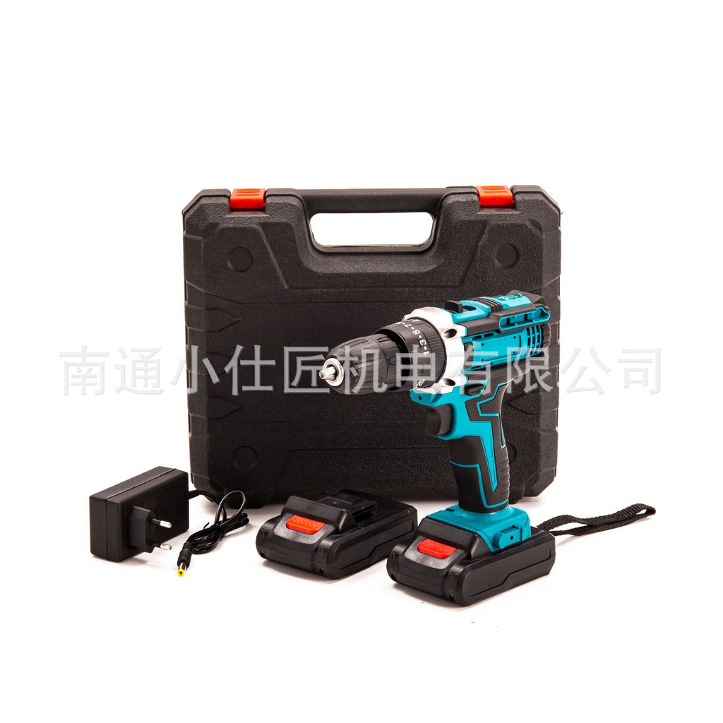 Cross-Border AliExpress Foreign Trade Handheld Drill Impact Electric Drill Brushless Rechargeable One Battery One Charger Lithium Battery Tool