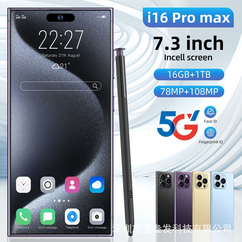 I16promax Smartphone with Pen  2+16 High-end7.3Inch Screen Android8.1Factory