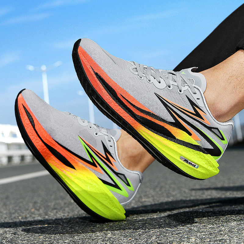 Fashion Four Seasons New Popcorn Carbon Plate Breathable Couple Running Shoes Comfortable Unisex Sports Shoes