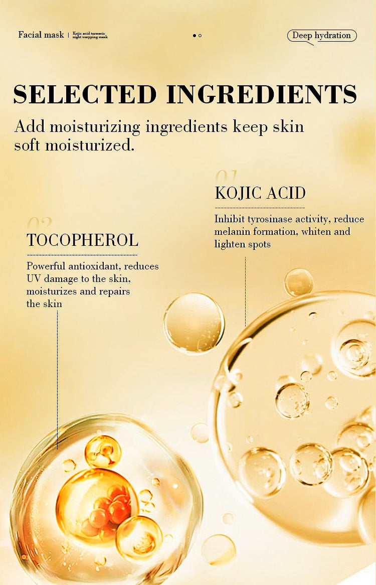 Spot Goods I Kojic Acid Turmeric Nighttime Sleep Peel-off Mask Brightening Skin Collagen Application