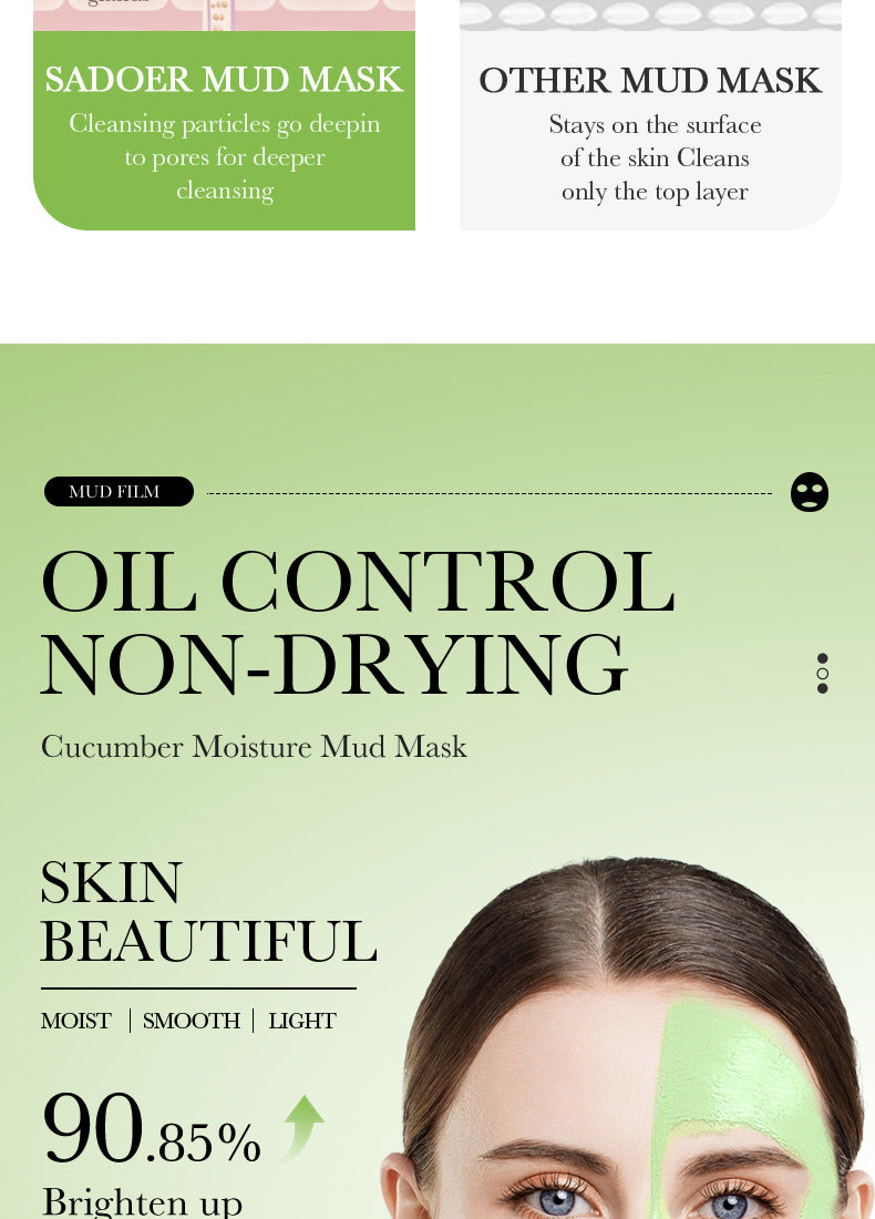 Cleansing Mask BIOAOUA Cucumber Pore Cleansing Smear-On Portable Mud Mask  Foreign Trade Wholesale