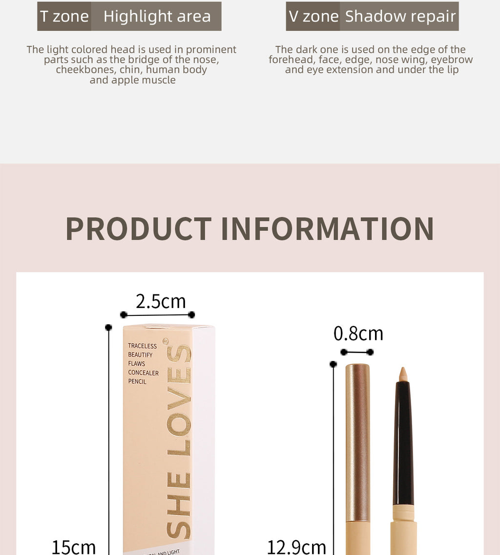 Fine Concealer Pen for Under-eye Dark Circles, Acne Marks, and Shadow Contouring Stick