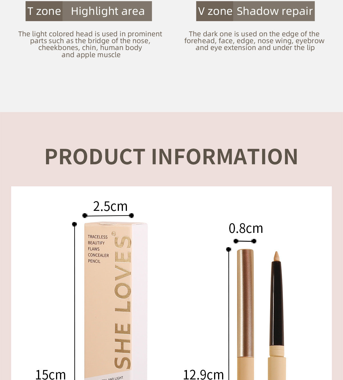 Fine Concealer Pen for Under-eye Dark Circles, Acne Marks, and Shadow Contouring Stick